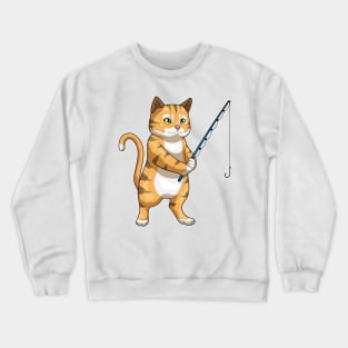 Cat Fisher Fishing rod Fishing Crewneck Sweatshirt